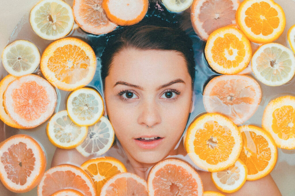 Girl in Citrus Bath